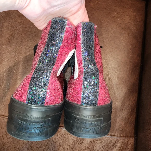 Converse Pink Glitter High-Top Sneakers - Picture 4 of 5